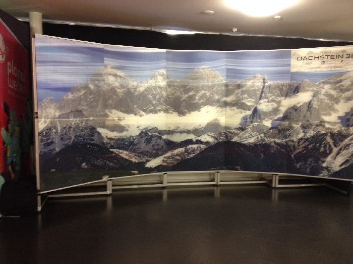 Curved Dachstein 3D panorama in an exhibition